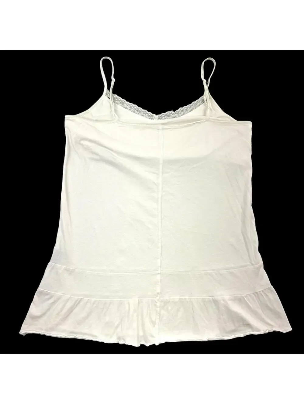 Bailey's Point White Lace Trim Ruffle Hem Camisole